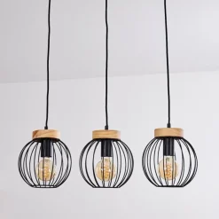 Lampes Vintages & Rétros-hofstein Suspension Refresco Noir, 3 lumières