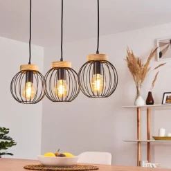 Lampes Vintages & Rétros-hofstein Suspension Refresco Noir, 3 lumières