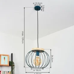 Lampes Vintages & Rétros-hofstein Suspension Refresco Turquoise, 1 lumière