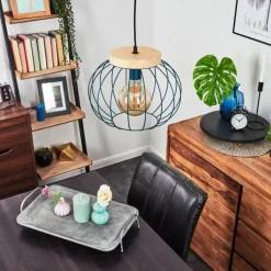 Lampes Vintages & Rétros-hofstein Suspension Refresco Turquoise, 1 lumière