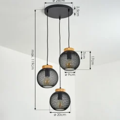 Lampes À Boules-hofstein Suspension Reiden Noir, 3 lumières