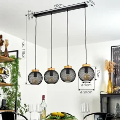 Lampes Industrielles-hofstein Suspension Reiden Noir, 4 lumières
