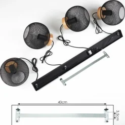 Lampes Industrielles-hofstein Suspension Reiden Noir, 4 lumières