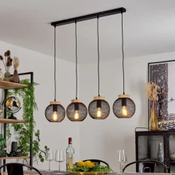 Lampes Industrielles-hofstein Suspension Reiden Noir, 4 lumières