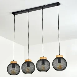 Lampes Industrielles-hofstein Suspension Reiden Noir, 4 lumières