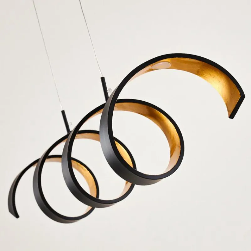 Lampes Dorées-hofstein Suspension Rezat LED Noir doré, 1 lumière