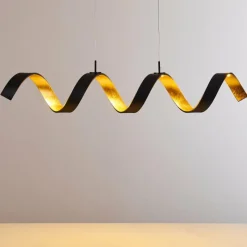 Lampes Dorées-hofstein Suspension Rezat LED Noir doré, 1 lumière