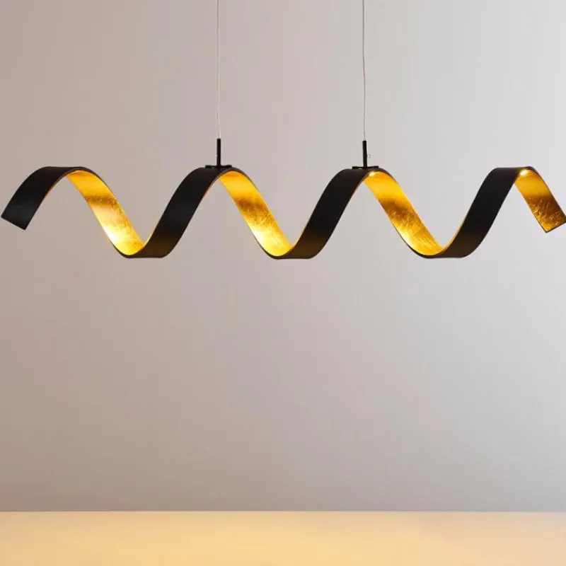 Lampes Dorées-hofstein Suspension Rezat LED Noir doré, 1 lumière