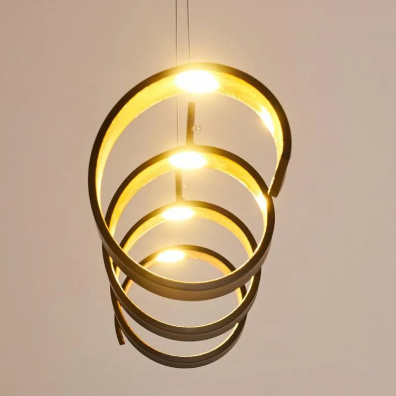 Lampes Dorées-hofstein Suspension Rezat LED Noir doré, 1 lumière