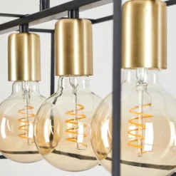 Lampes Vintages & Rétros-hofstein Suspension Rhazuns Laiton, Noir, 3 lumières