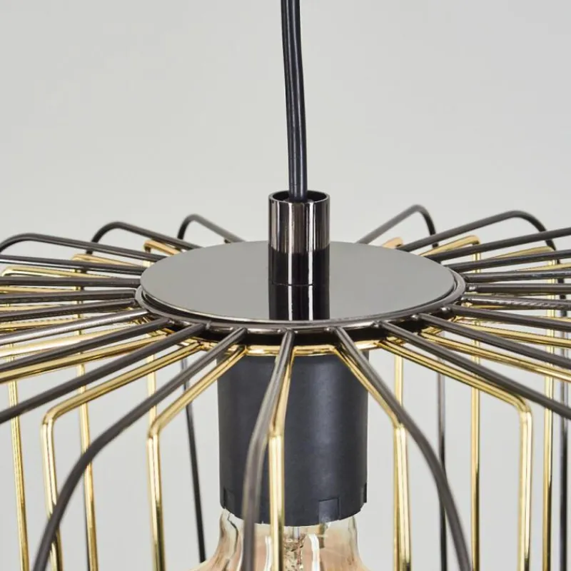 Lampes Dorées-hofstein Suspension Ribellasca Noir, 1 lumière