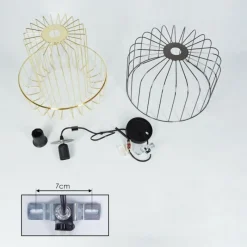 Lampes Dorées-hofstein Suspension Ribellasca Noir, 1 lumière