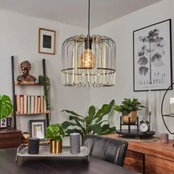 Lampes Dorées-hofstein Suspension Ribellasca Noir, 1 lumière