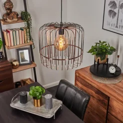 Lampes Industrielles-hofstein Suspension Ribellasca Noir, 1 lumière