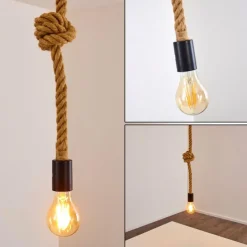 Style Boho-Chic-hofstein Suspension Riekje Brun, Noir, 1 lumière