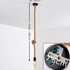 Style Boho-Chic-hofstein Suspension Riekje Brun, Noir, 1 lumière