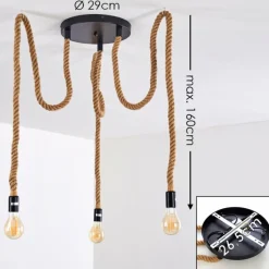 Luminaires Scandinaves-hofstein Suspension Riekje Brun, Noir, 3 lumières