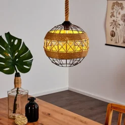 Style Boho-Chic-hofstein Suspension Riekje Brun, Noir, 1 lumière