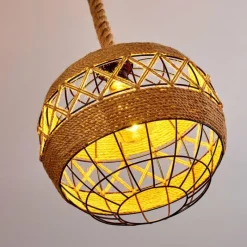Style Boho-Chic-hofstein Suspension Riekje Brun, Noir, 1 lumière