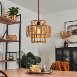 Style Boho-Chic-hofstein Suspension Riekje Brun, Noir, 1 lumière