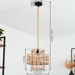Style Boho-Chic-hofstein Suspension Riekje Brun, Noir, 1 lumière