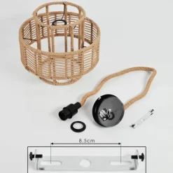 Style Boho-Chic-hofstein Suspension Riekje Brun, Noir, 1 lumière