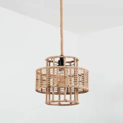 Style Boho-Chic-hofstein Suspension Riekje Brun, Noir, 1 lumière