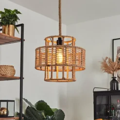 Style Boho-Chic-hofstein Suspension Riekje Brun, Noir, 1 lumière