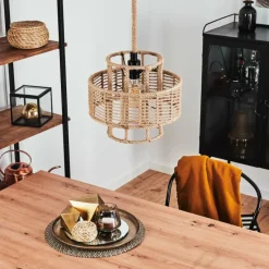 Style Boho-Chic-hofstein Suspension Riekje Brun, Noir, 1 lumière