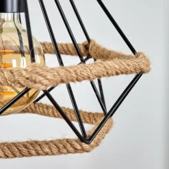 Style Boho-Chic-hofstein Suspension Riekje Écru, Noir, 1 lumière