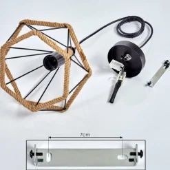 Style Boho-Chic-hofstein Suspension Riekje Écru, Noir, 1 lumière