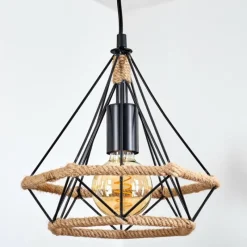 Style Boho-Chic-hofstein Suspension Riekje Écru, Noir, 1 lumière
