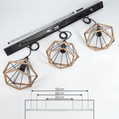 Style Boho-Chic-hofstein Suspension Riekje Noir, 3 lumières