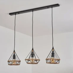 Style Boho-Chic-hofstein Suspension Riekje Noir, 3 lumières