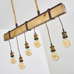 Lampes Vintages & Rétros-hofstein Suspension Rimforsa Brun, Rouille, 6 lumières