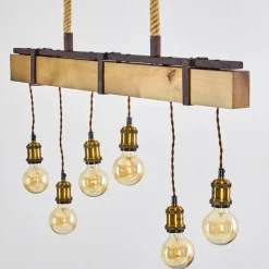 Lampes Vintages & Rétros-hofstein Suspension Rimforsa Brun, Rouille, 6 lumières