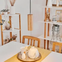 Lampes En Bois-hofstein Suspension Ripamonti Écru, 1 lumière