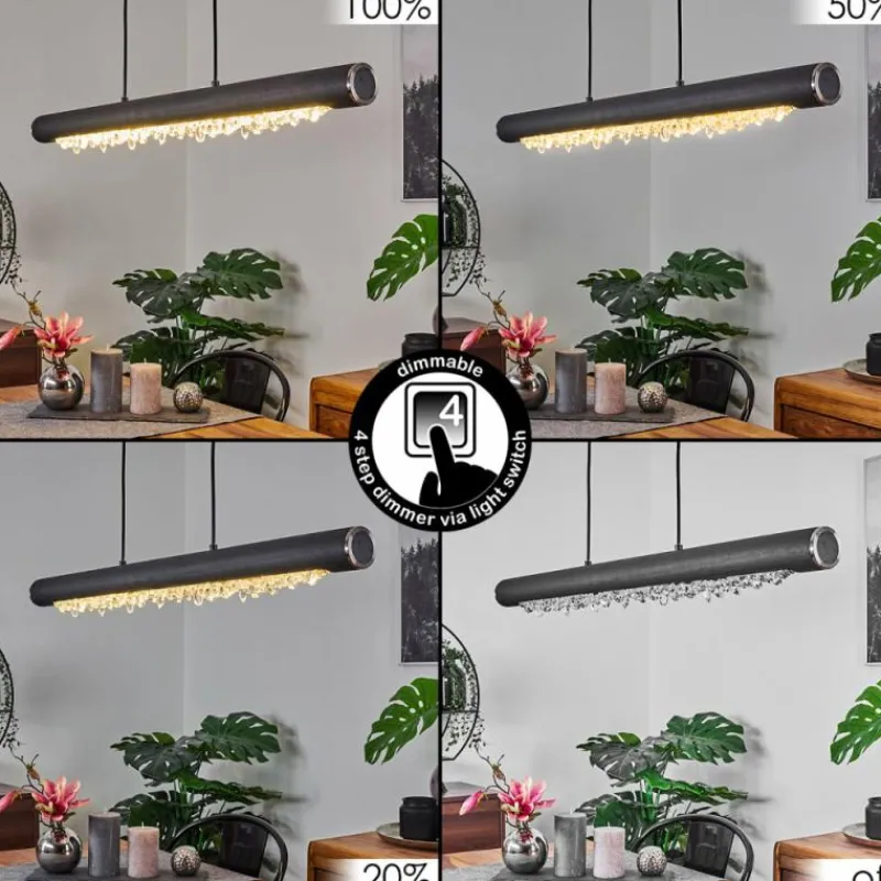 hofstein Suspension Rodeche LED Argenté, 1 lumière* Suspensions