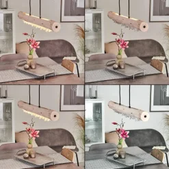 Luminaires Scandinaves-hofstein Suspension Rodeche LED Clair, Écru, 2 lumières