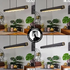 Lampes Dorées-hofstein Suspension Rodeche LED Noir, 1 lumière