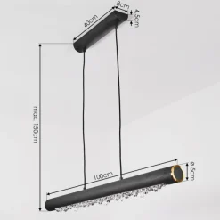 Lampes Dorées-hofstein Suspension Rodeche LED Noir, 1 lumière