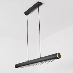 Lampes Dorées-hofstein Suspension Rodeche LED Noir, 1 lumière