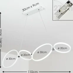 hofstein Suspension Rodekro LED Blanc, 1 lumière