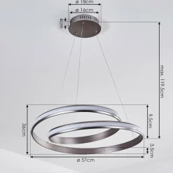 hofstein Suspension Rokera LED Nickel mat, 1 lumière* Suspensions