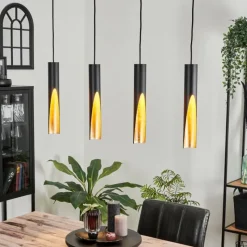 Lampes Vintages & Rétros-hofstein Suspension Rolle LED Noir, 4 lumières