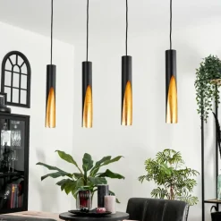 Lampes Vintages & Rétros-hofstein Suspension Rolle LED Noir, 4 lumières