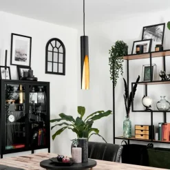 Lampes Vintages & Rétros-hofstein Suspension Rolle LED Noir, 1 lumière