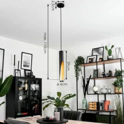 Lampes Vintages & Rétros-hofstein Suspension Rolle LED Noir, 1 lumière