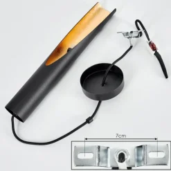 Lampes Vintages & Rétros-hofstein Suspension Rolle LED Noir, 1 lumière