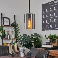 Suspension Verre Fumé-hofstein Suspension Roosevelt Noir, 1 lumière